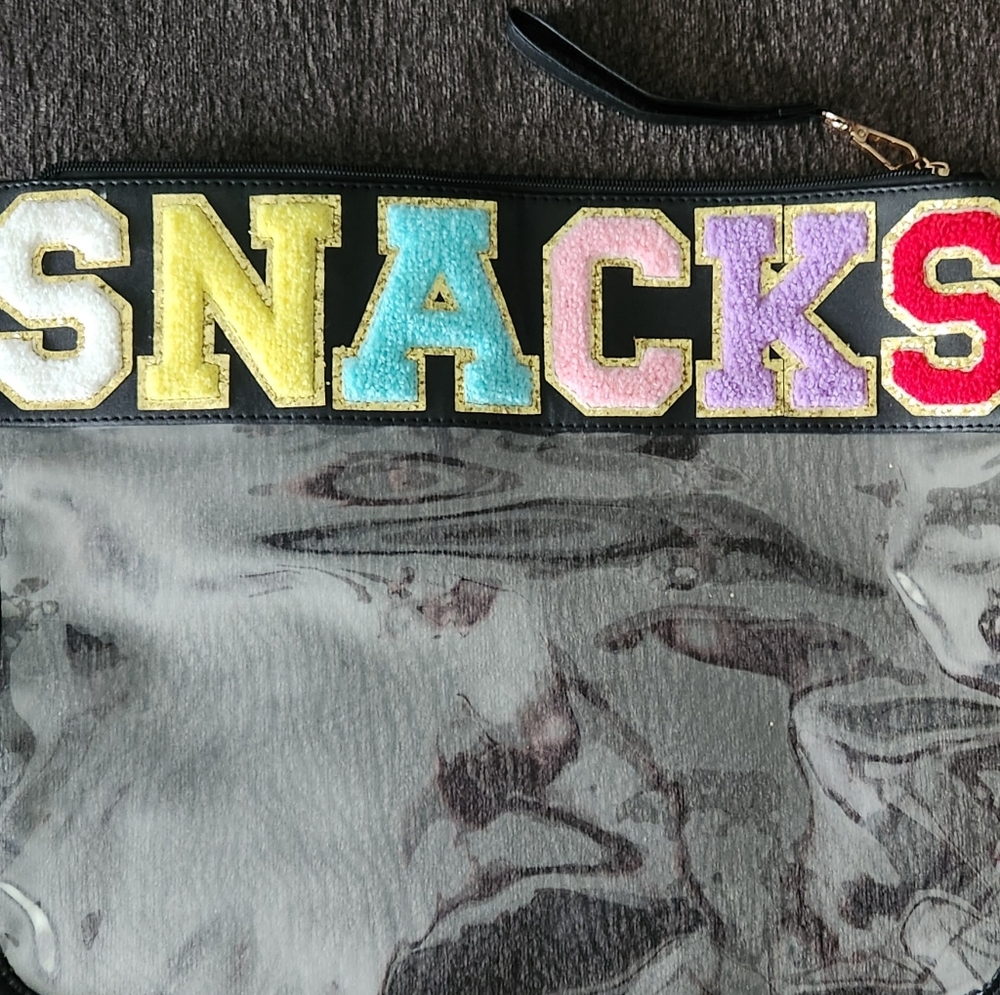 Colorful 'SNACKS' Clear Pouch